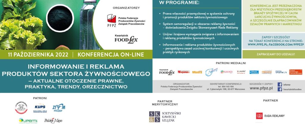 Informowanie i reklama produktów sektora żywnościowego – aktualne otoczenie prawne, praktyka, trendy, orzecznictwo