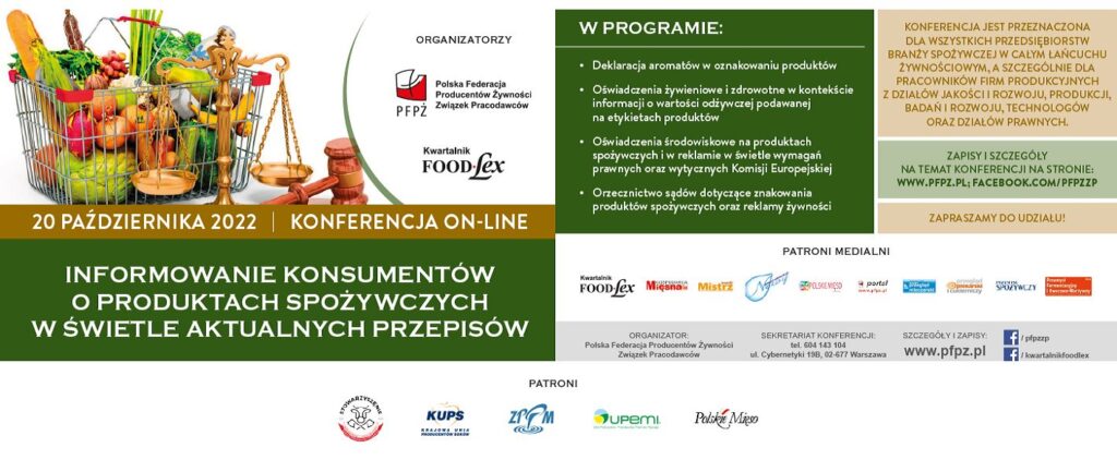 Konferencja „Informowanie konsumentów o produktach spożywczych” – 20.10.2022