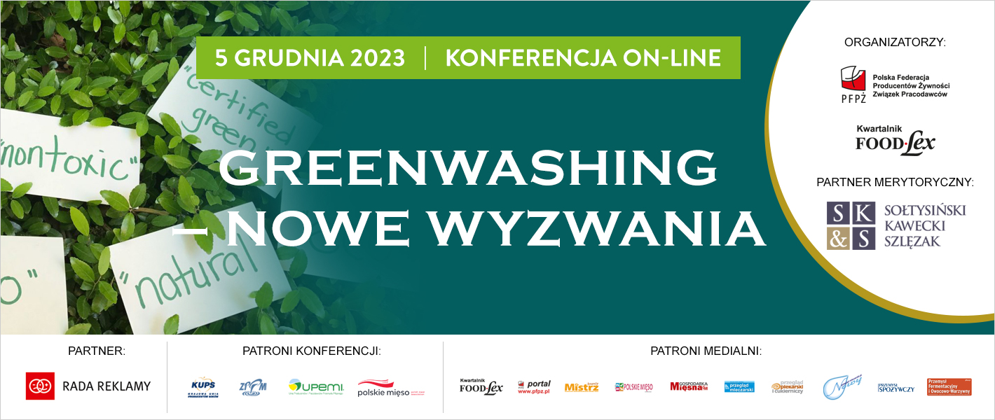 Konferencja online pod patronatem ZPPM pt.: „Greenwashing – nowe wyzwania” -5 grudnia 2023 r.